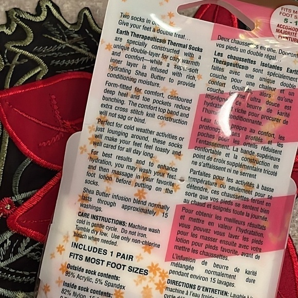 Brand New Earth Therapeutics Thermal Socks Shea Butter Moisturizing Double Layer - Picture 4 of 12